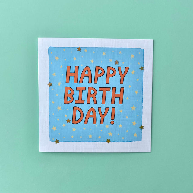 Starry blue Birthday card