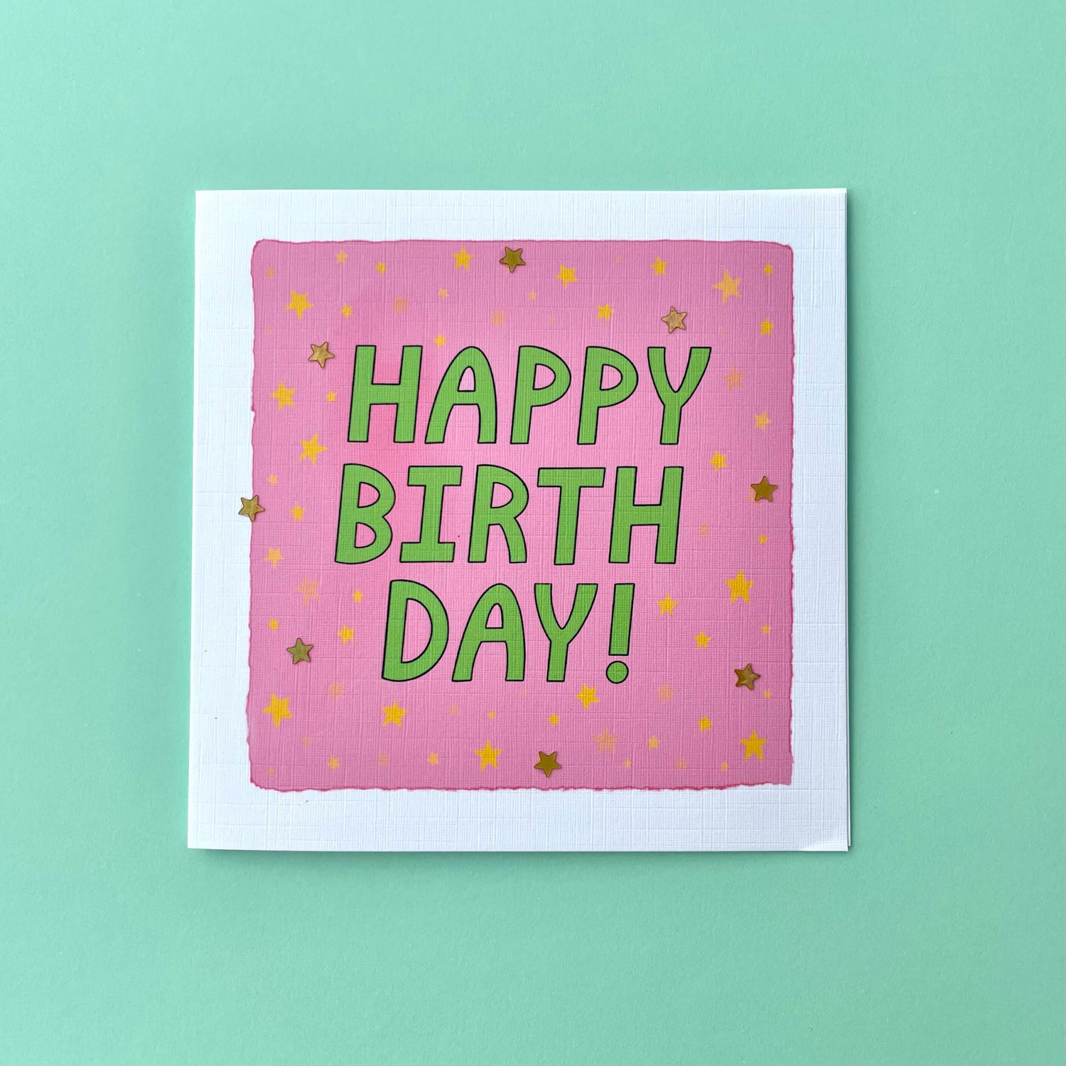 Starry Pink Birthday Card