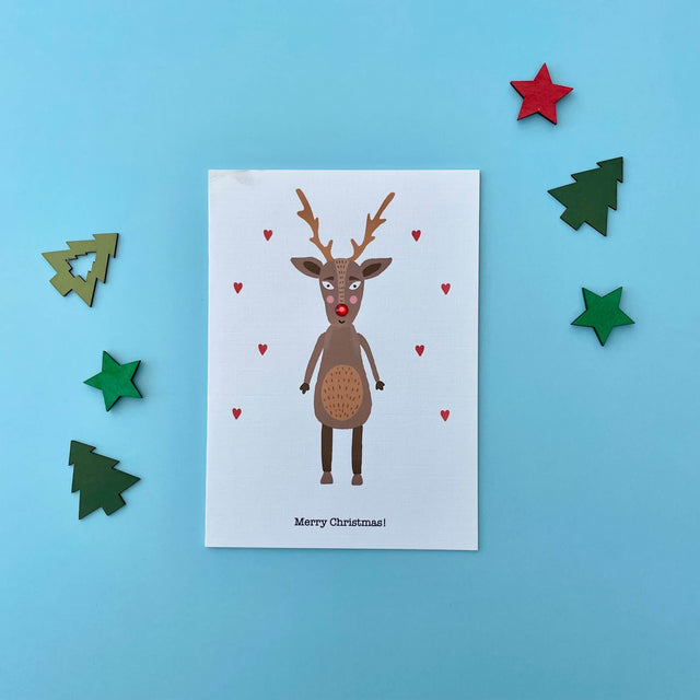 Rudolph Character Christmas Card