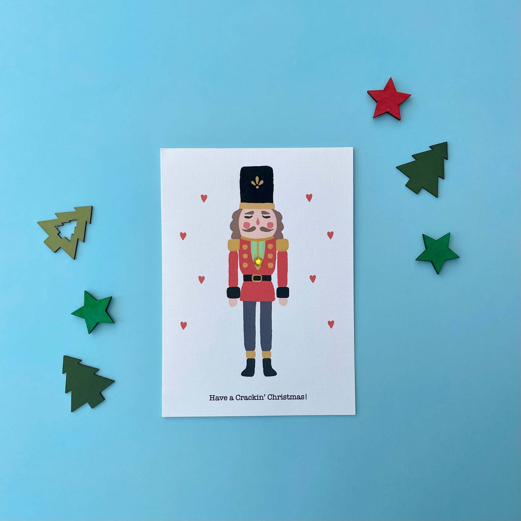 Nutcracker Cracking Christmas Card
