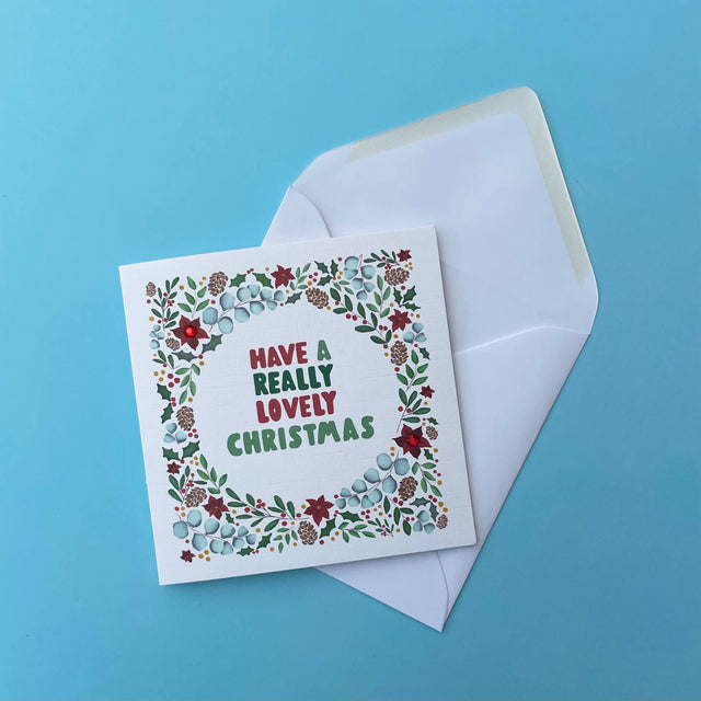Poinsettia Floral Christmas Card