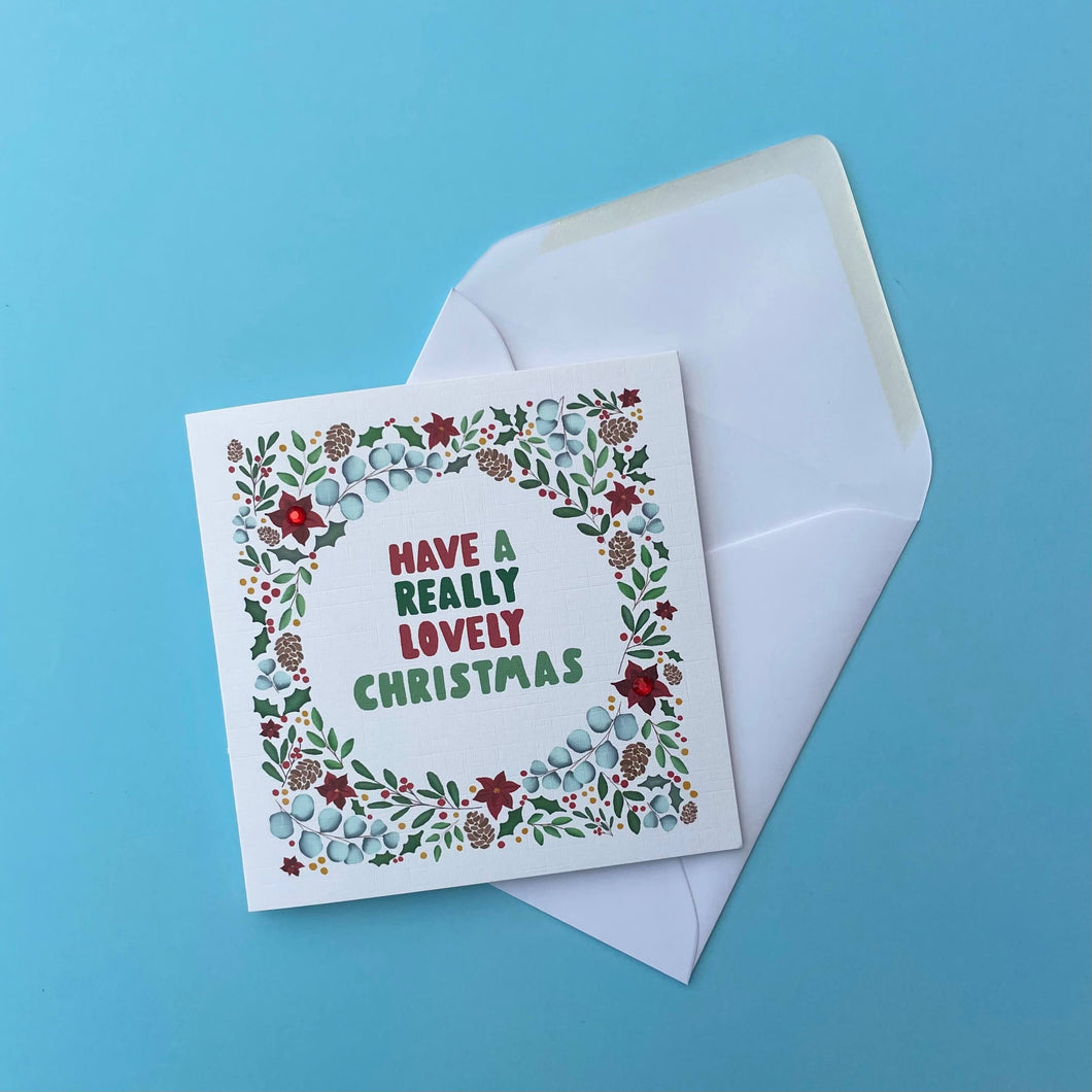 Poinsettia Floral Christmas Card