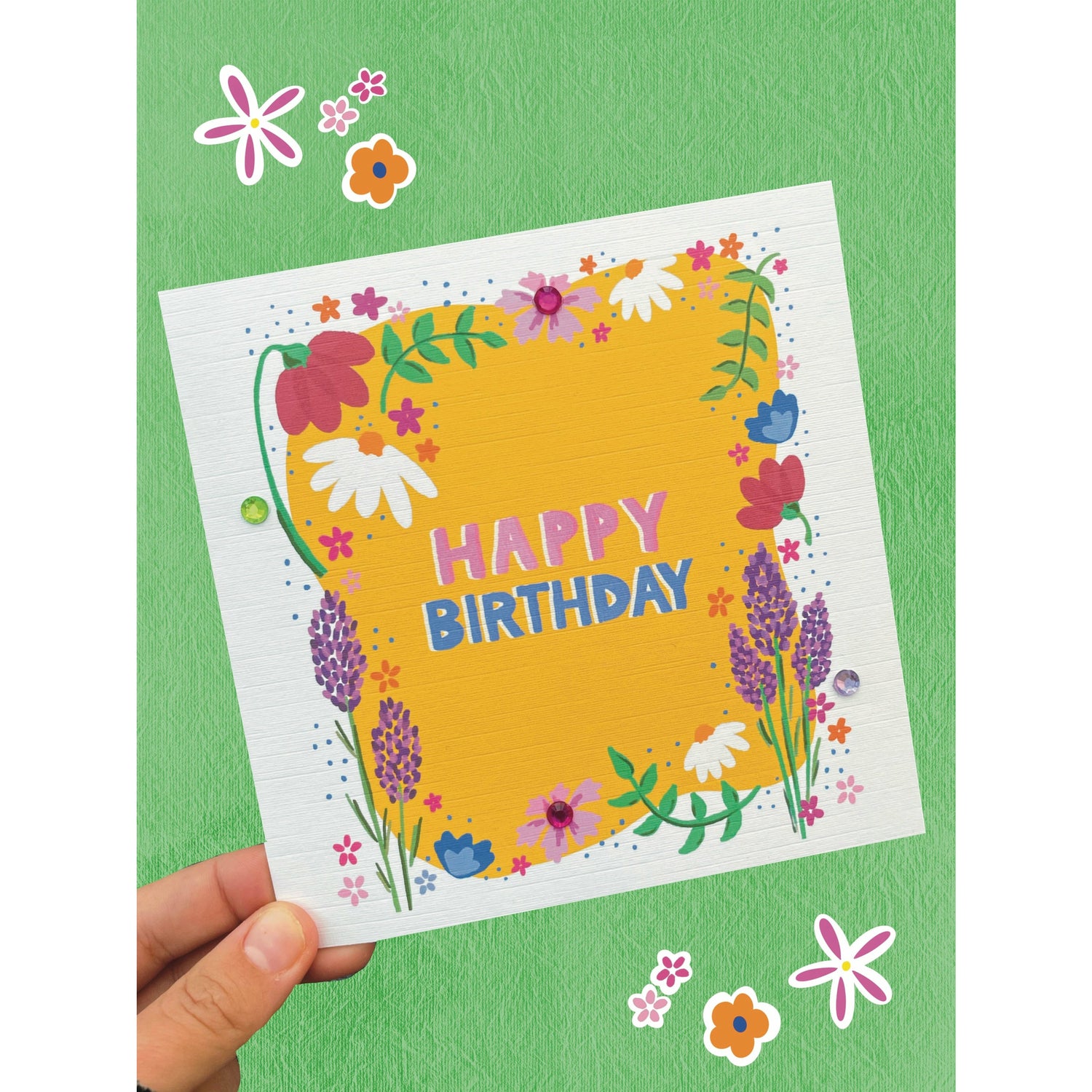 Yellow Floral Birthday Card
