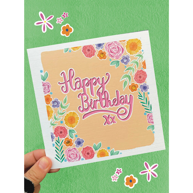 Happy Birthday Flowers Card