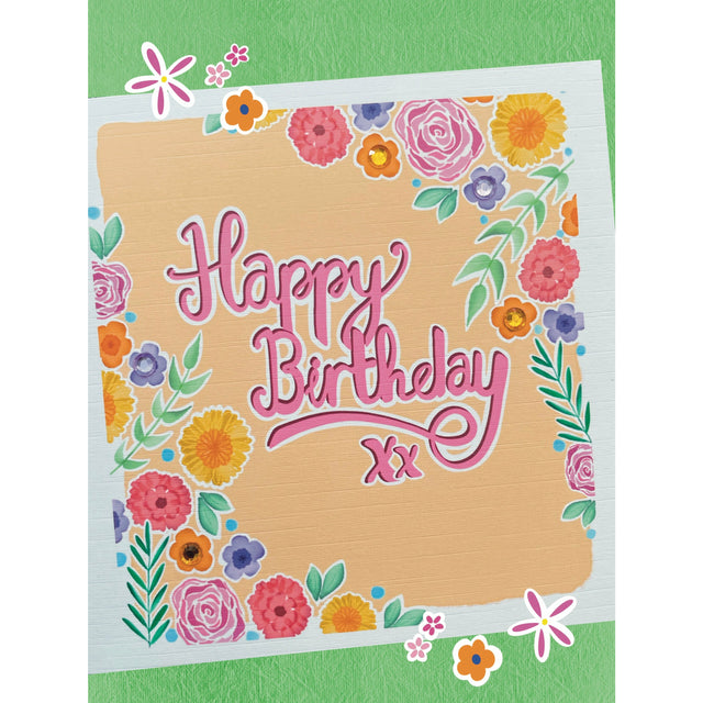 Happy Birthday Flowers Card