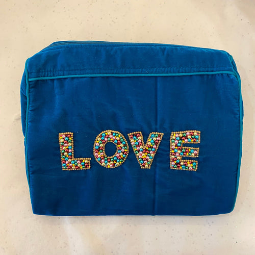 Rainbow Love Letters Beaded Wash Bag