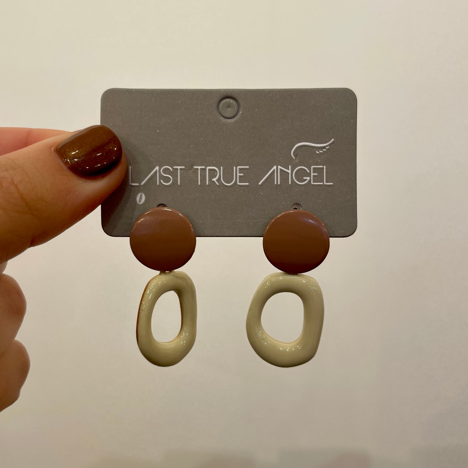 Enamel Disc Hoop Drop Earrings