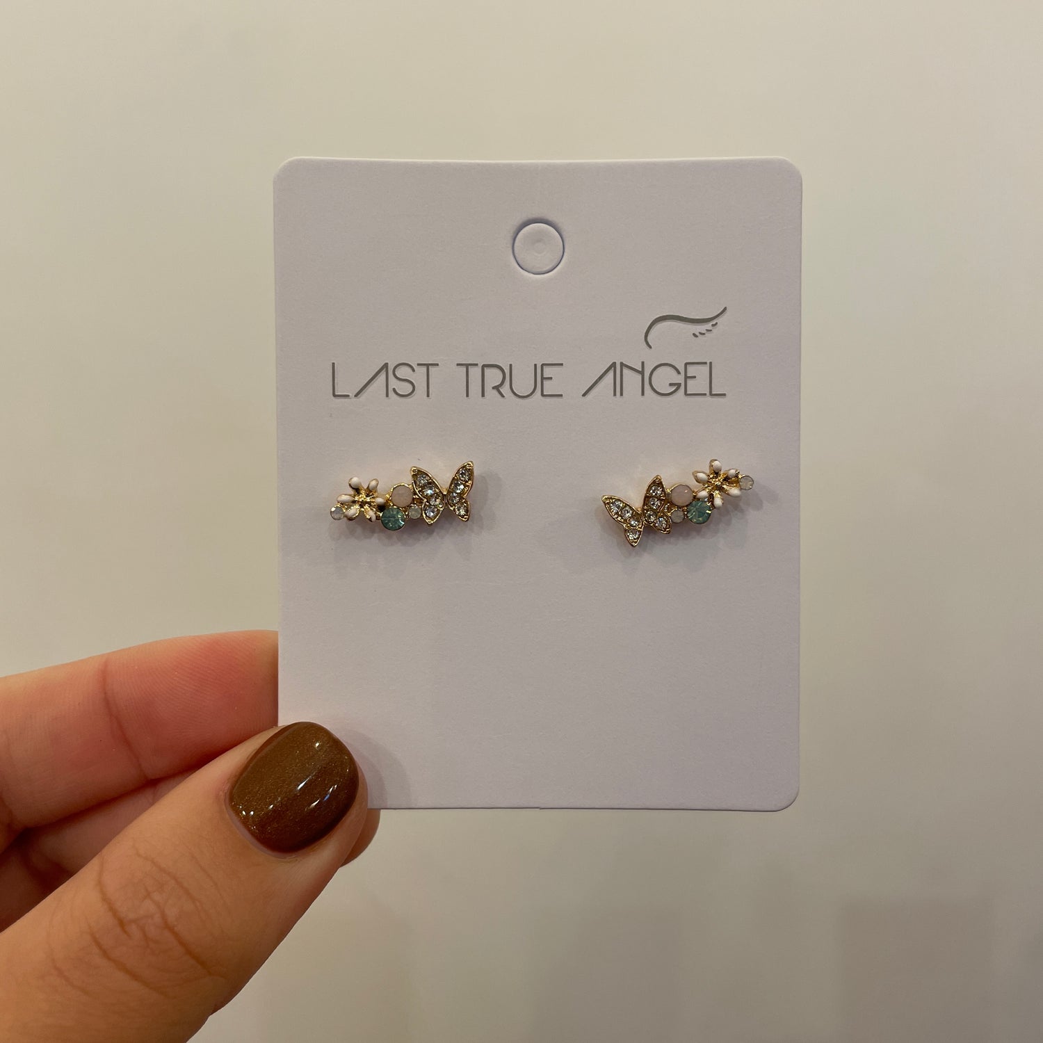 Butterfly & Flower Stud Earrings