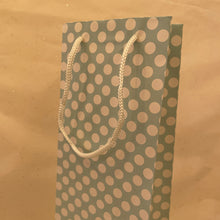 Load image into Gallery viewer, Blue Polka Dot Bottle Gift Bag