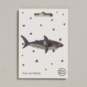 Embroidered Iron On Patch Shark