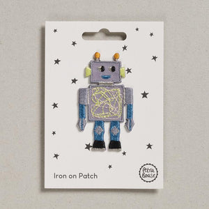 Embroidered Iron On Patch Robot
