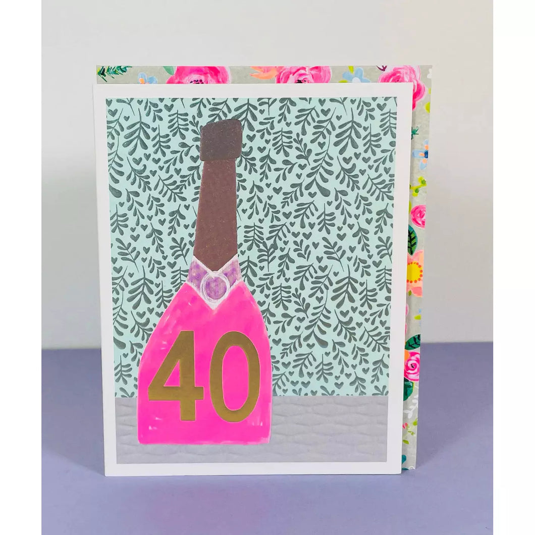 Age 40 Textured Bottle Birthday Card
