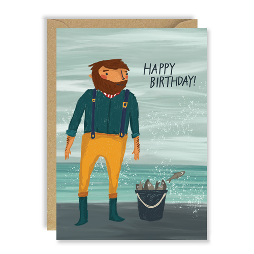 Happy Birthday Fisherman Card