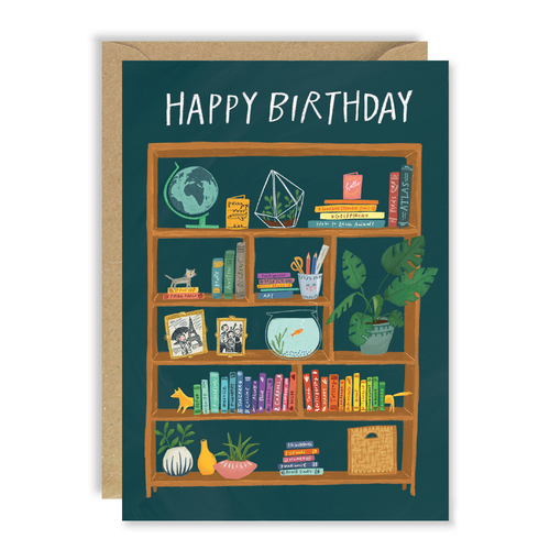 Happy Birthday Bookcase Card