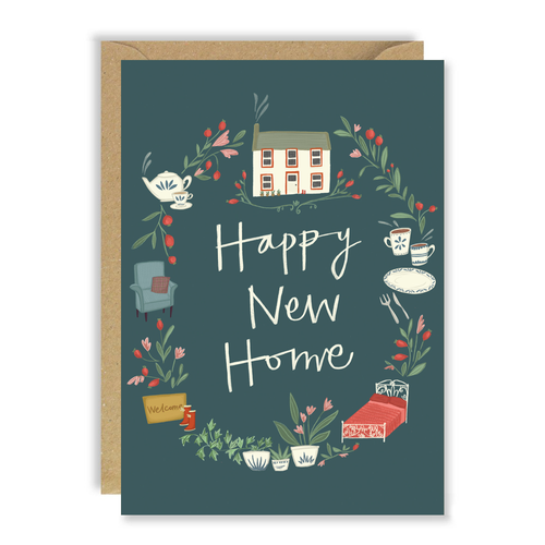 Happy New Home Wreath Card