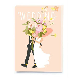Mr and Mrs Wedding Bouquet Card