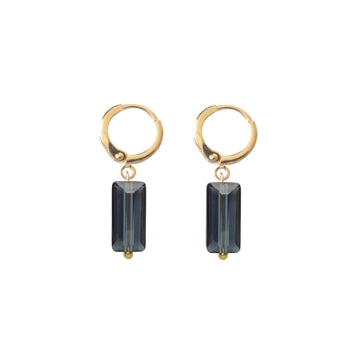 Huggie Hoop Earrings - Steel Blue