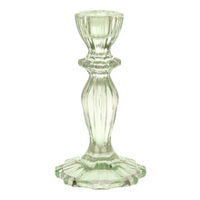 Load image into Gallery viewer, Light Green Glass Candlestick Holder