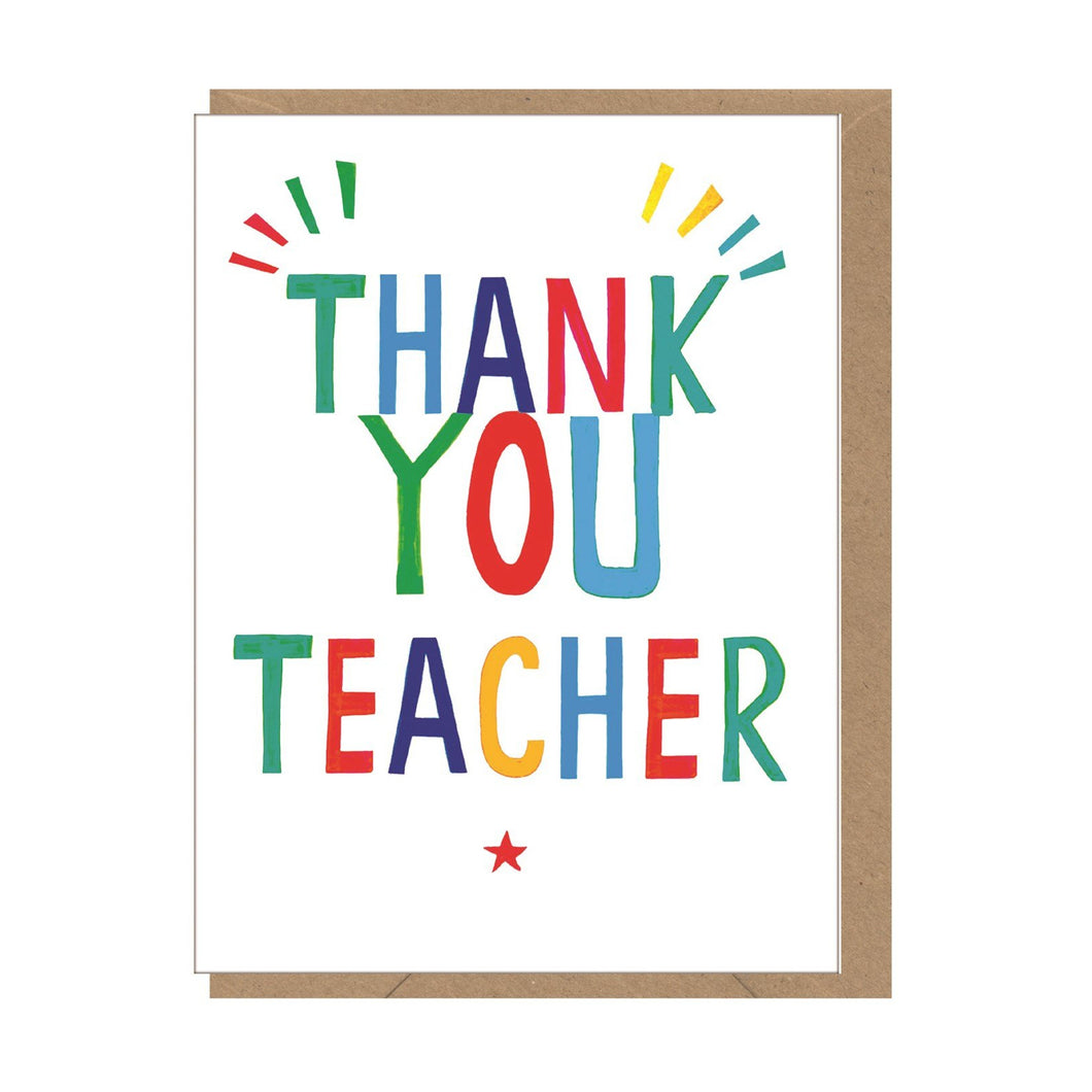 Mini Thank You Teacher Bright Card