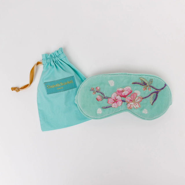 Cherry Blossom Mint Velvet Eye Mask
