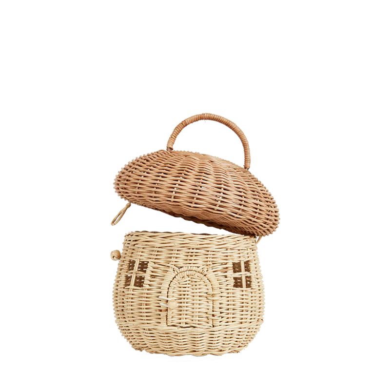 Natural Mushroom Rattan Basket