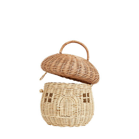 Natural Mushroom Rattan Basket