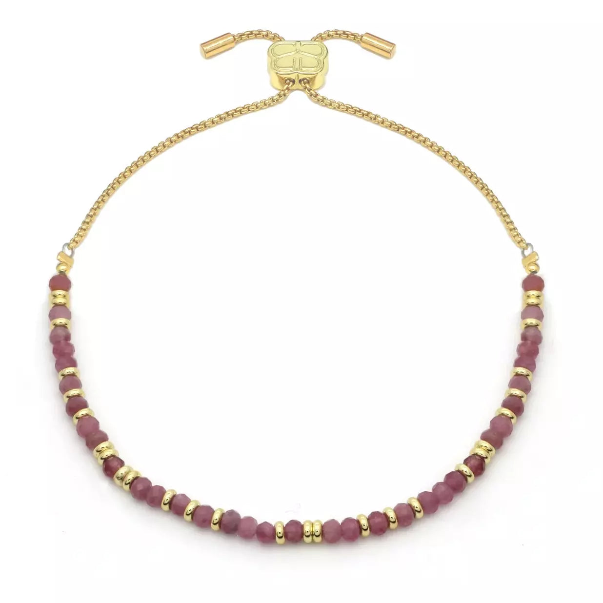 Mystical Pink Tourmaline Gold Bracelet