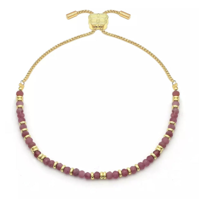 Mystical Pink Tourmaline Gold Bracelet