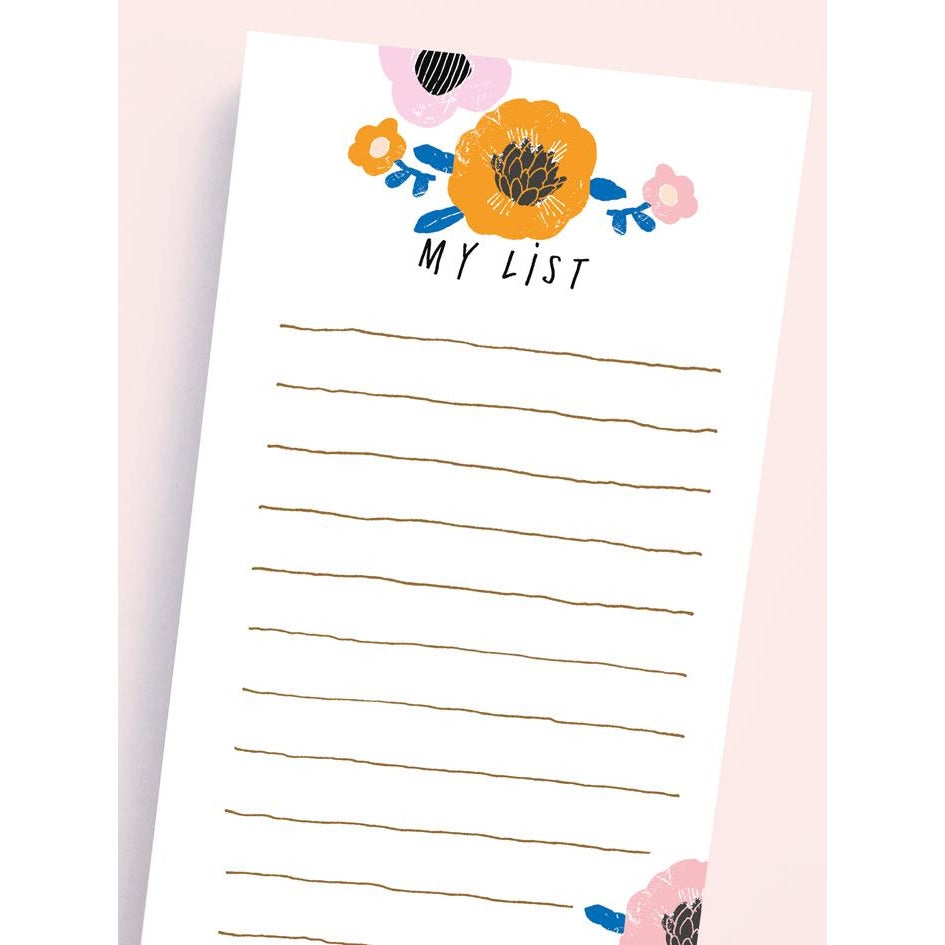Pretty Flowers List Magnetic Pad