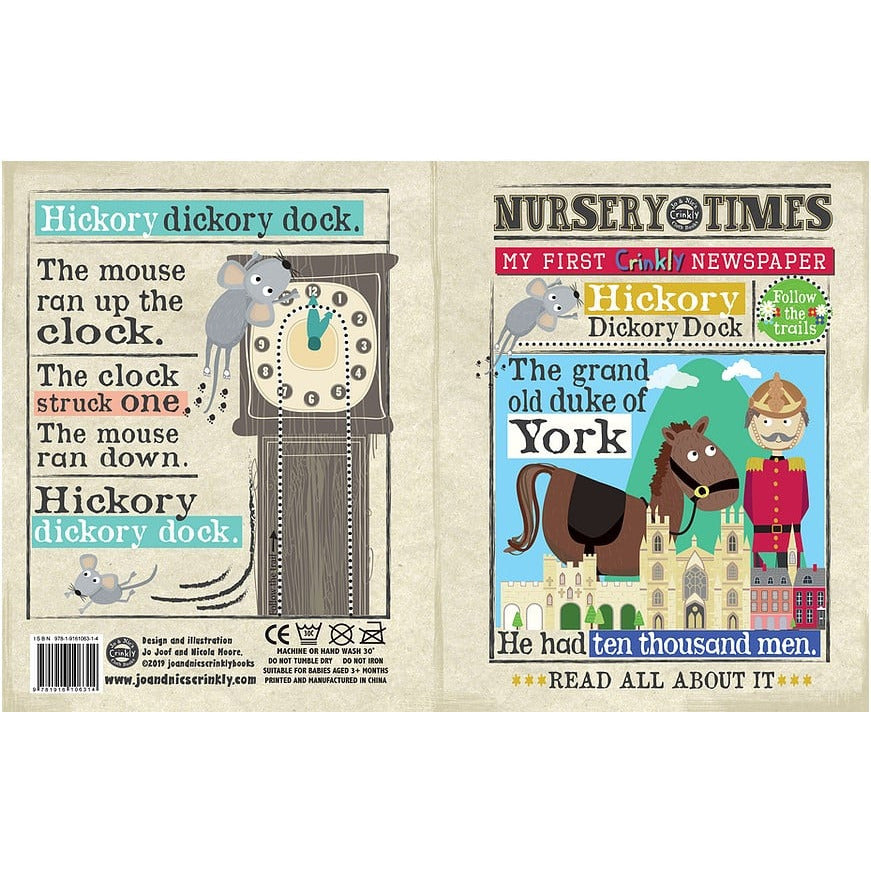 Nursery Times Crinkly Newspaper - Hickory Rhymes