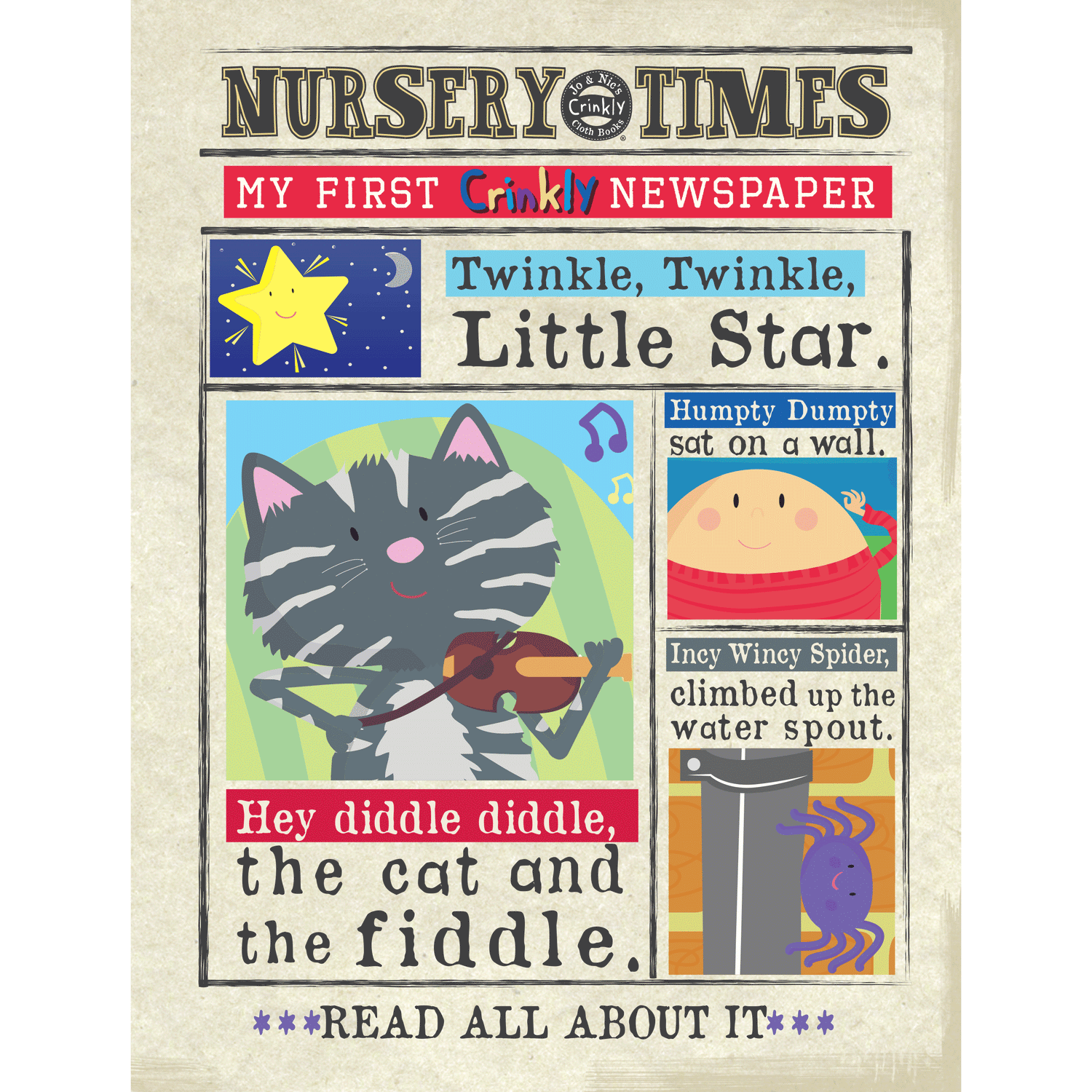 Nursery Times Crinkly Newspaper - Nursery Rhymes