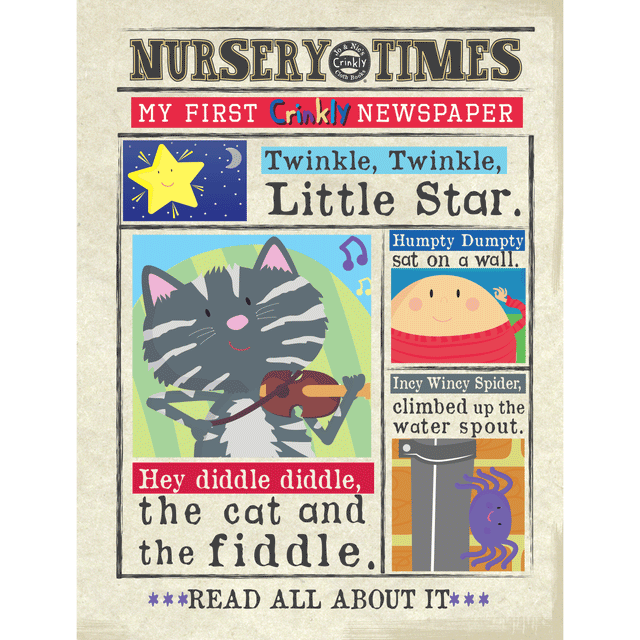 Nursery Times Crinkly Newspaper - Nursery Rhymes
