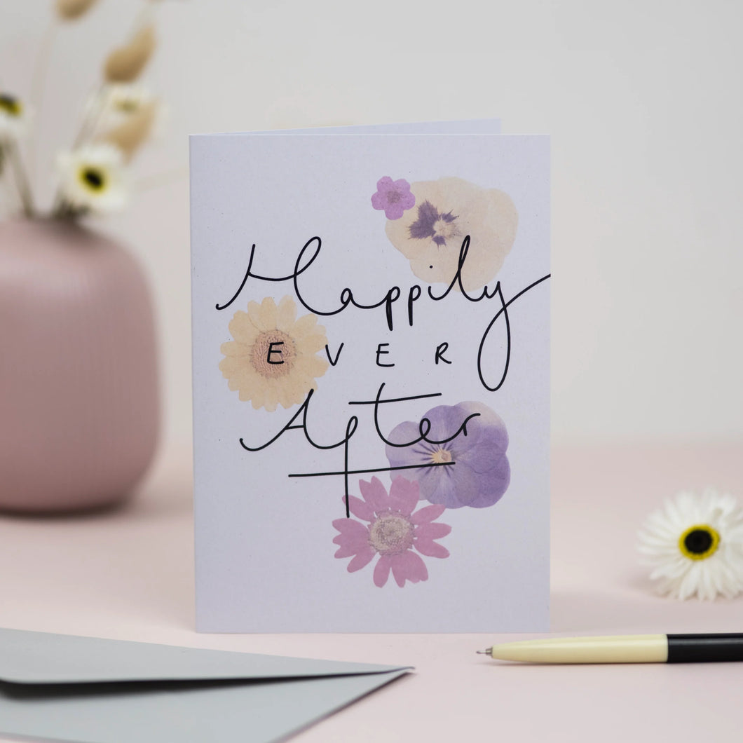 Happily Ever After Pressed Flower Card