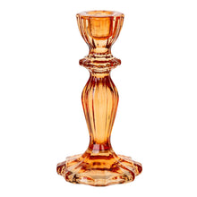 Load image into Gallery viewer, Orange Glass Candlestick Holder