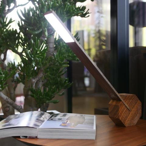 Octagon Desk Light: Walnut
