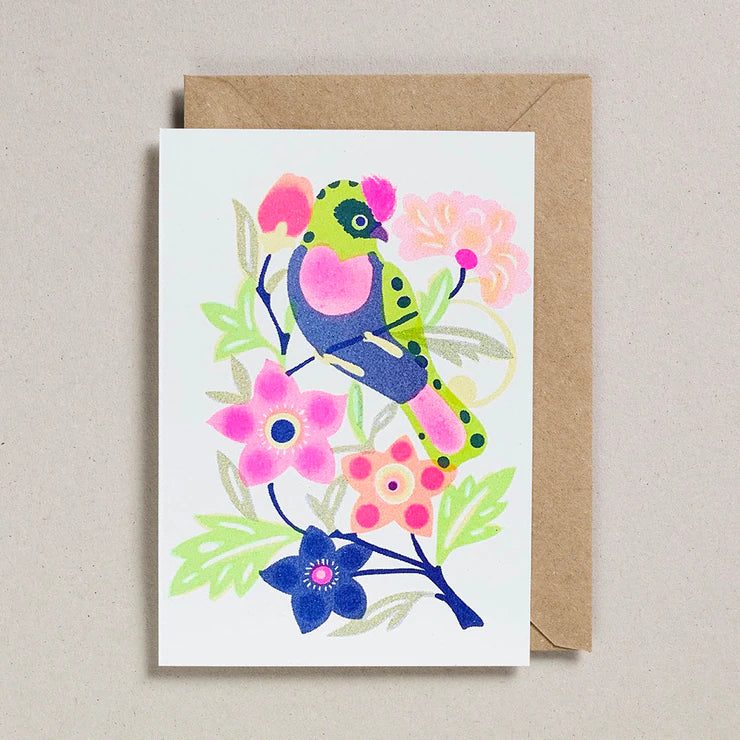 Fluorescent Cockatoo Card