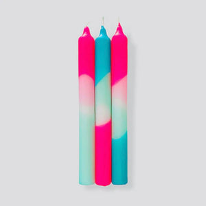 Peppermint Clouds Dip Dye Neon Candles