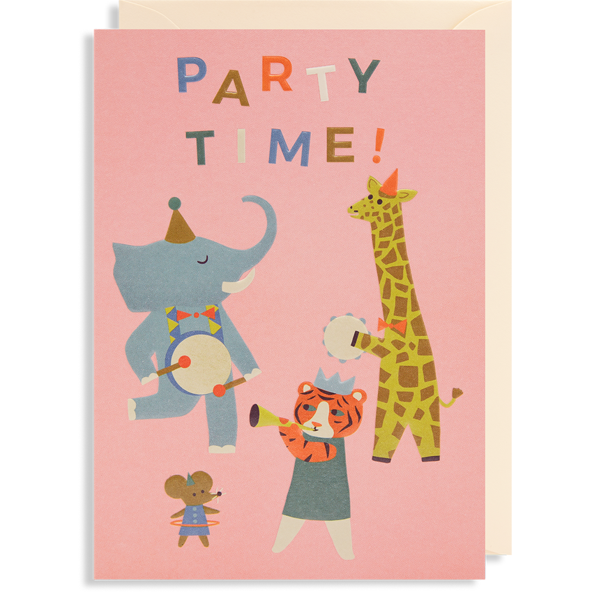 Pink Party Time Card