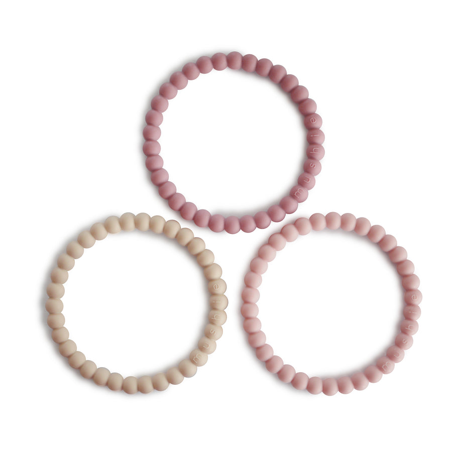 Pearl Teething Bracelets - Set Of Three Pink
