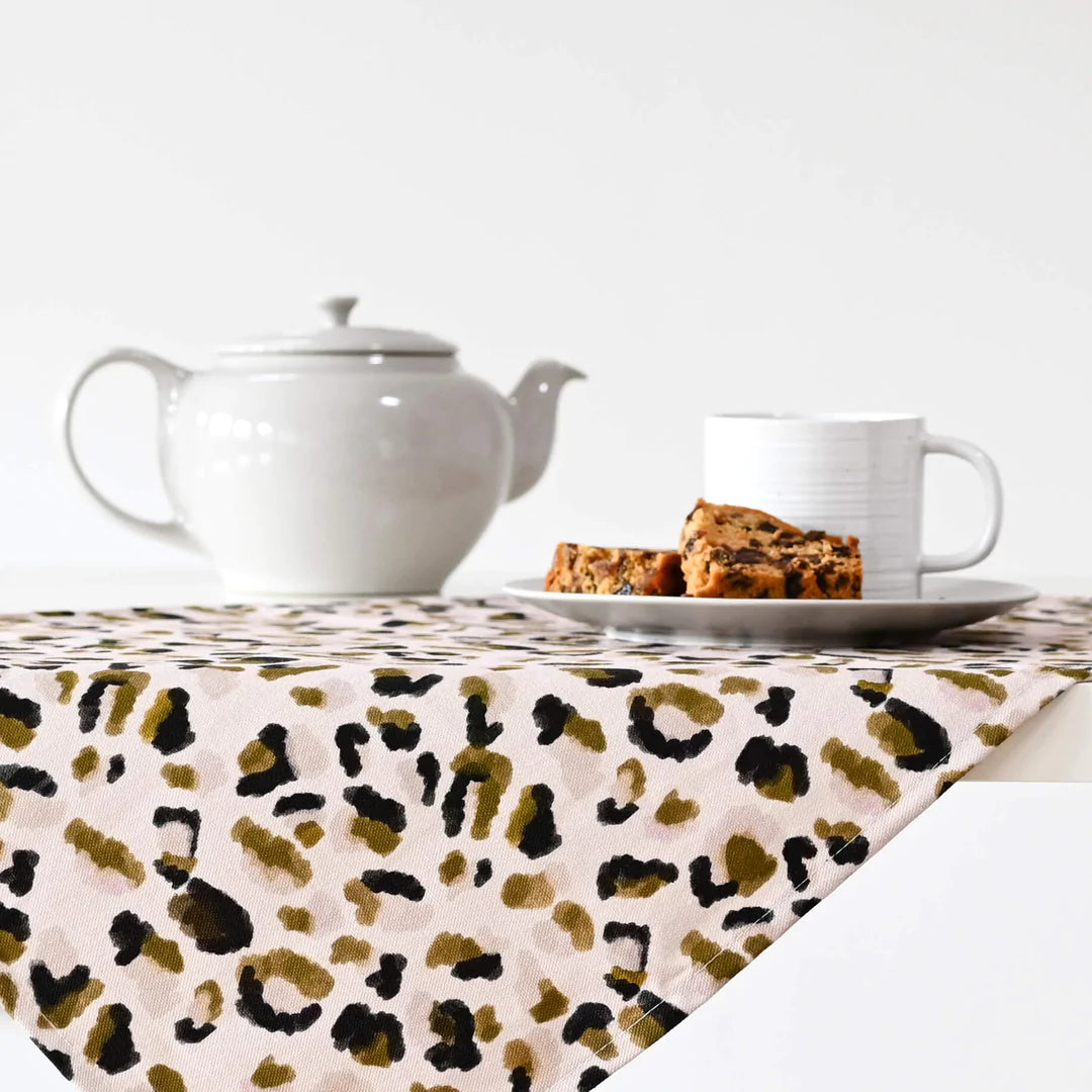 Lilac Leopard Print Tea Towel