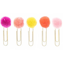 Load image into Gallery viewer, Pom Pom Paper Clips