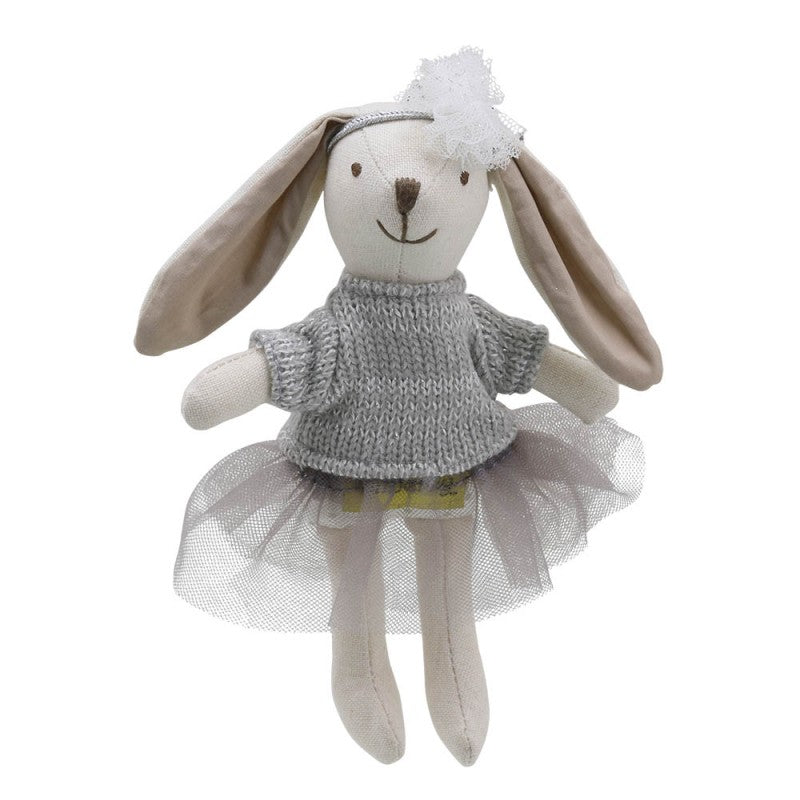 Linen Mini Grey Rabbit Girl