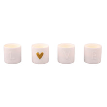 Load image into Gallery viewer, LOVE tea light Holders Set of 4