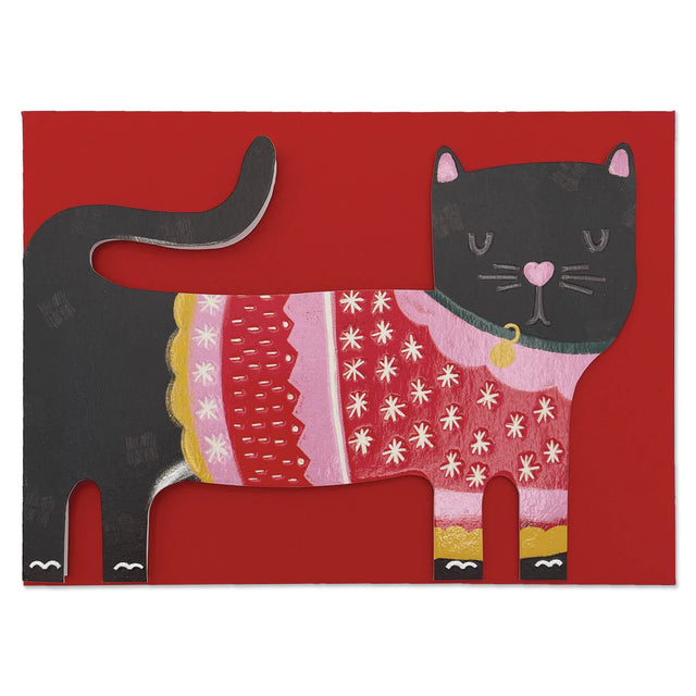 Black Cat Christmas Card