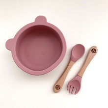 Load image into Gallery viewer, Rose Pink Cub Silicone Dinner Set