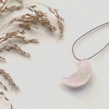 Load image into Gallery viewer, Rose Quartz Moon Silk Necklace