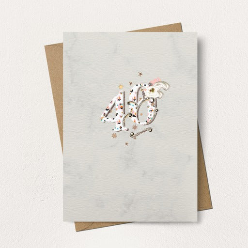 40 Age Feather Birthday Card
