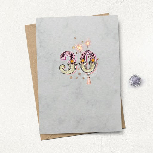 Age 30 Age Sparklers Birthday Card