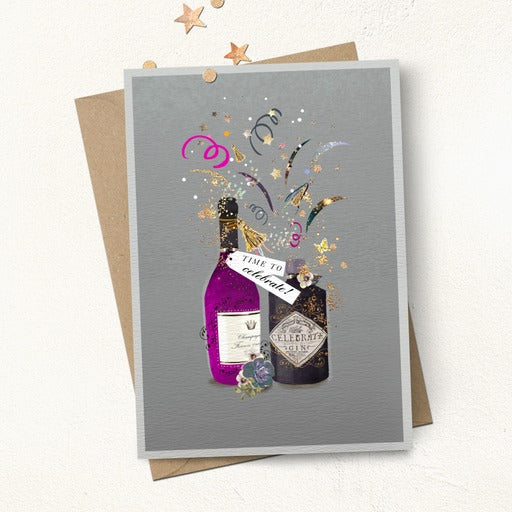 Time To Celebrate Drinks Bottles Card
