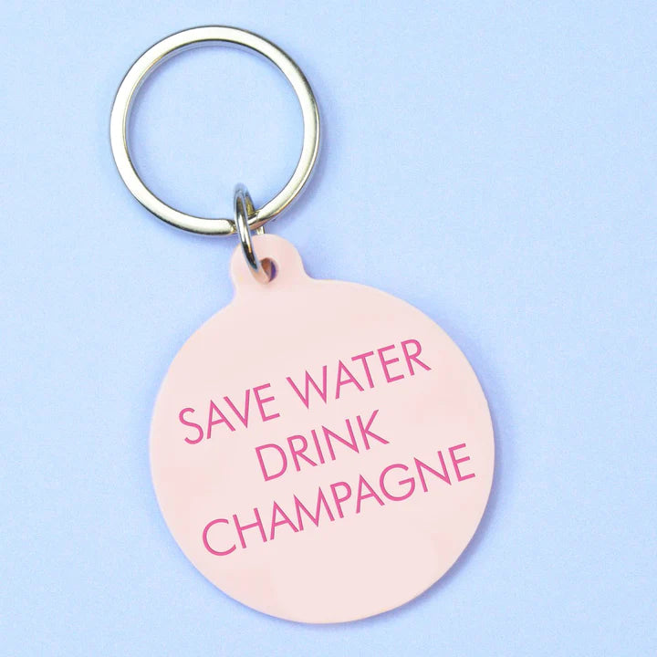 Save Water Drink Champagne Key Ring